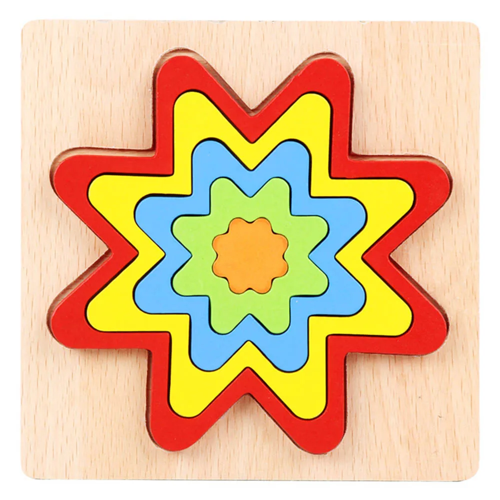 Обучающие Детские игрушки Геометрические Пазлы Форма Цвет познание бумага безопасность головоломка игрушка для детей