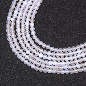 

100% Natural white agates beads 4mm small loose round agats bead for beadwork jewelry making handmade bracelet gifts finding diy