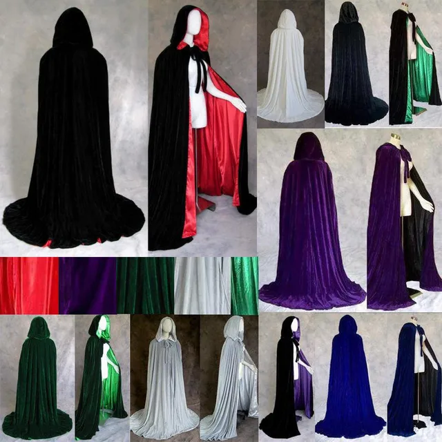 $US $52.79 Velvet Hooded Cloaks Winter Wedding Capes Cheap Wicca Robe Wram Christmas Floor Length Long Bridal Wraps Custom Made