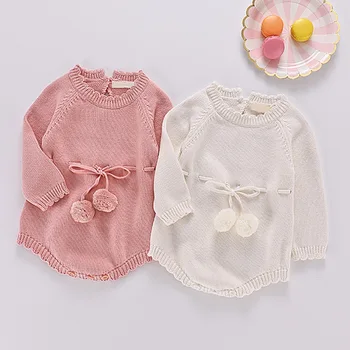 

Baby Girl Sweater Romper Ball Design Infant Long Sleeve Winter Knit Cute Bodysuit Newborn Outfits Baby Sweaters Clothing Cloth