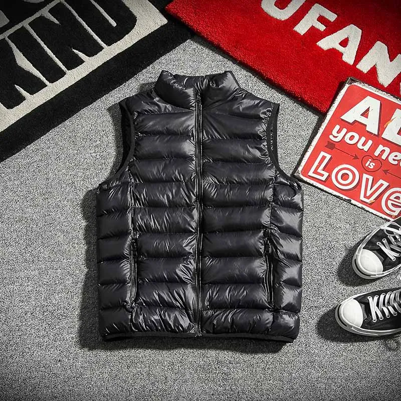 2019Autumn Winter Couple Models Light Down Jacket Large Size Cotton Vest Down Cotton Vest Men Women Slim Fashion Vest