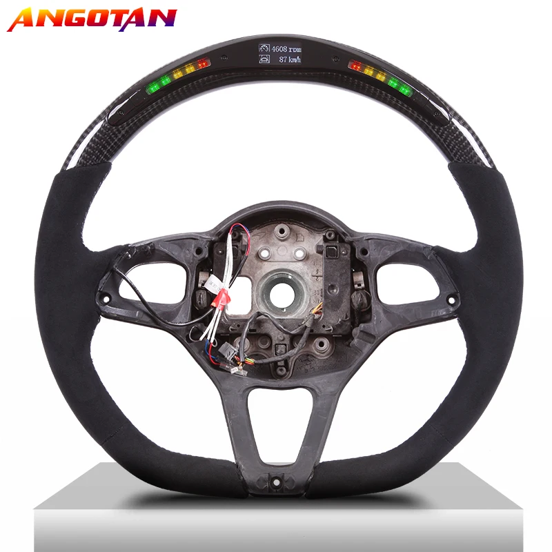 

Itlay Alcantara LED Carbon Fiber Steering Wheel Sprort Car volante esportivo Fit For McLaren