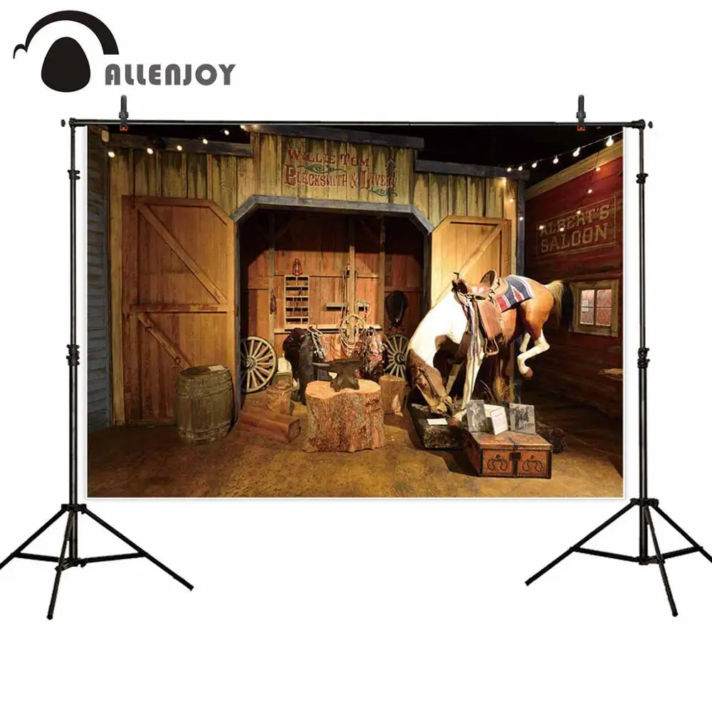 Фотостудия Allenjoy Фотофон с изображением ковбоя лошади дня рождения | Электроника