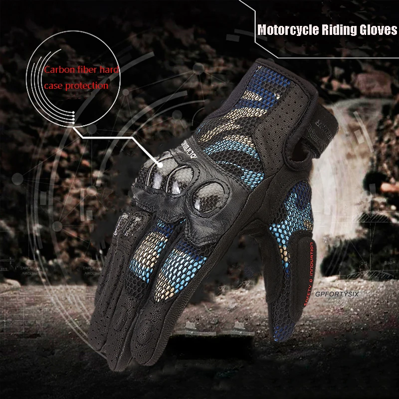 ROCK BIKER новые мотоциклетные перчатки летние дышащие с сенсорным экраном камуфляжные Мотоциклетные Перчатки для мотоциклистов Жесткий протектор из углеродного волокна