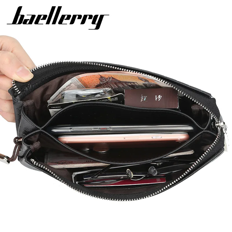 Fashion Men's Clutch Bag Youth Zipper Phone Bag Long Multi-function Wallet Coin Purse Clutch Bag