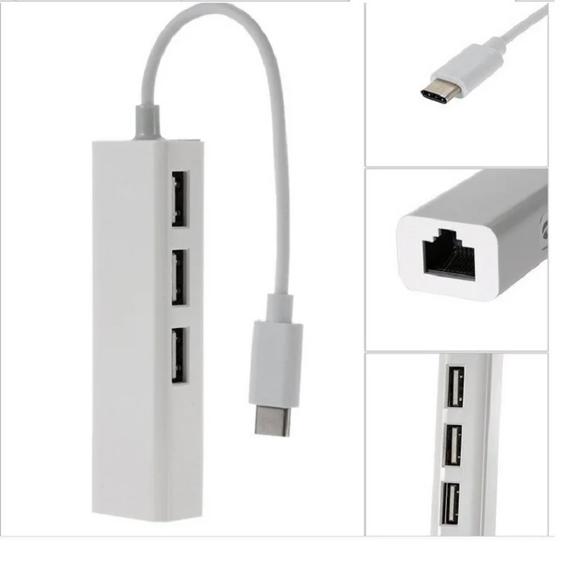 USB C концентратор 3,1 Тип C USB-C несколько 3 порта концентратор Rj45 Ethernet сети LAN адаптер кабель Adaptador для Macbook Windows 7/8/10