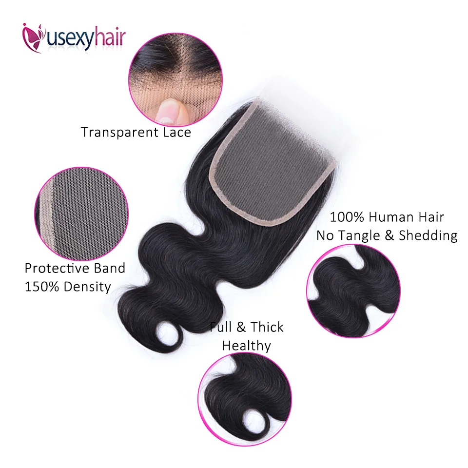 Najtaniej Doczepy typu body wave z zamknięciem brazylijski włosy wyplata 3 wiązki z HD zamknięcie koronki Remy wiązki ludzkich włosów z zamknięciem