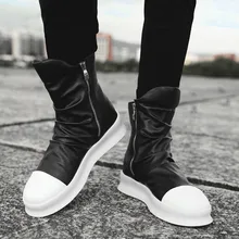 Erkek Ayakkabi/ Мужские ботинки в байкерском стиле; Мужская обувь из искусственной кожи для улицы; повседневные водонепроницаемые ботинки; Мужская обувь; мужская обувь на плоской подошве для взрослых
