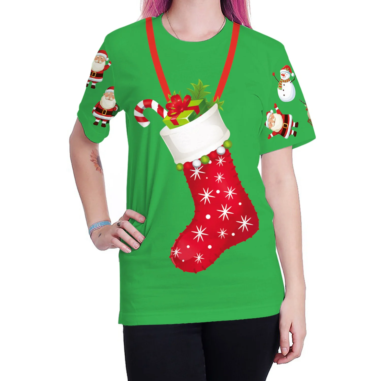 M121-006 Mayata Merry christmas женские 3D футболки Топ женские сексуальные женские футболки Плюс Размер Топы рождественские подарки рубашка harajuku - Цвет: M121-006