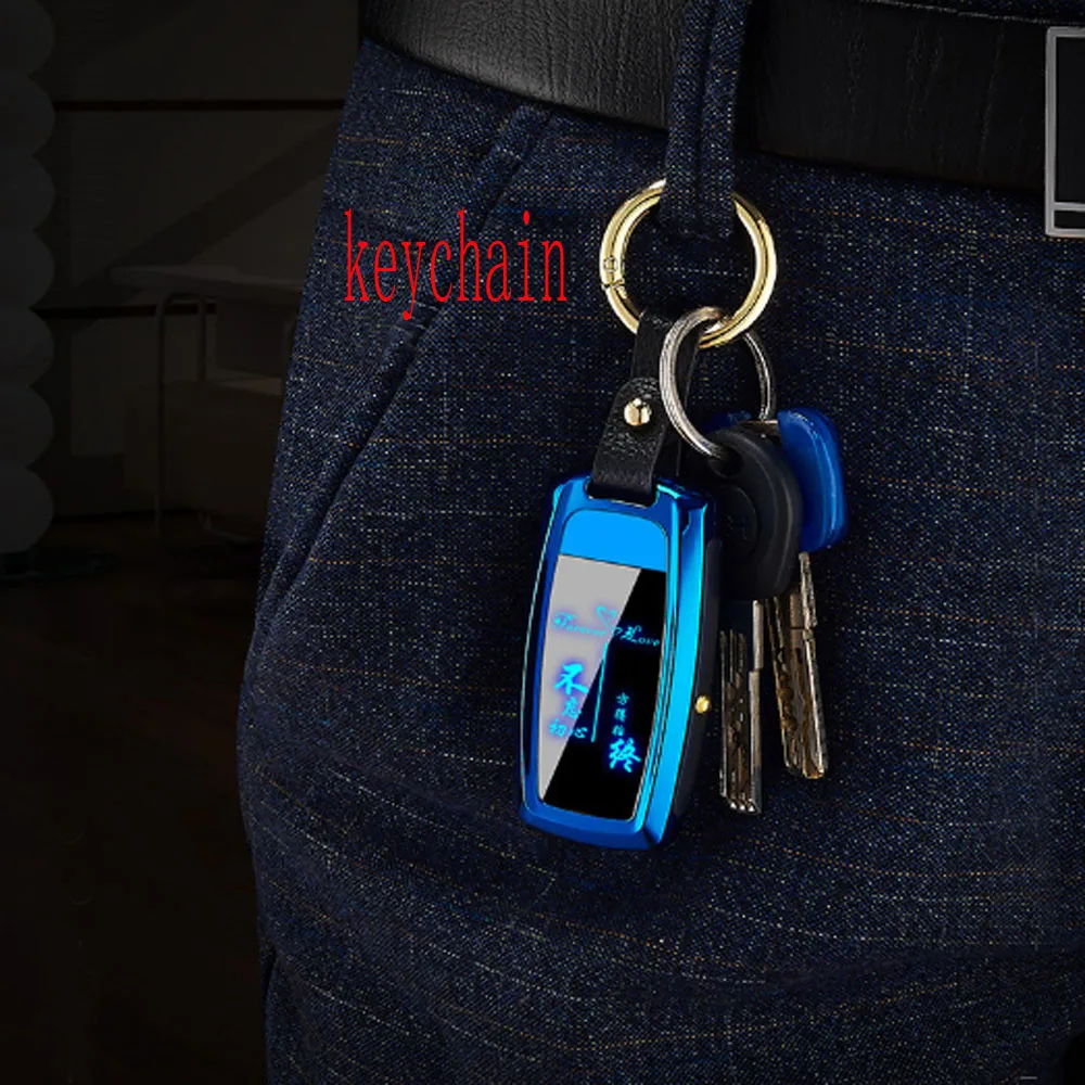100 шт USB Зажигалка-Фонарик светодиодный экран Ключ Пряжка