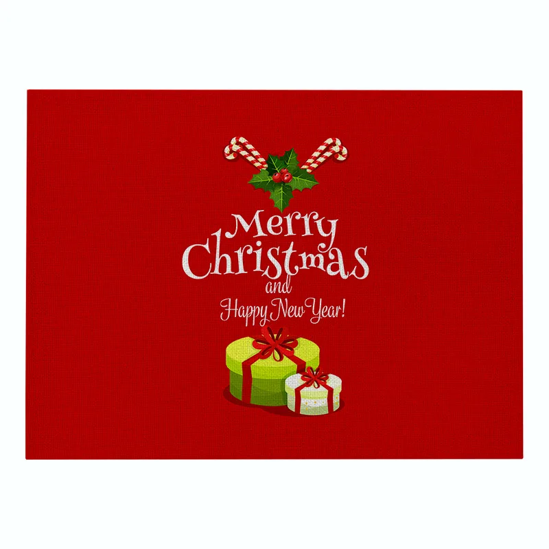 Elife Merry Christmas скатерти узор 42*32 см Лен красный снеговик украшения кухни Кофейня отель Декоративная скатерть - Цвет: 10