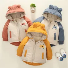 Детская одежда; осенне-зимняя одежда для малышей; милая бархатная куртка; рубашка для мальчиков; хлопковое пальто с капюшоном для малышей