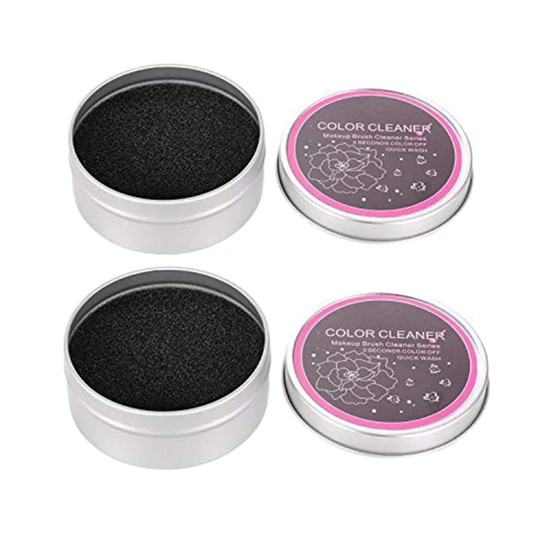 

2 Pack Cleaner Sponge,Dry Makeup Brushes Cleaner Eye Shadow or Blush Color Removal Quickly Switch To Next Color