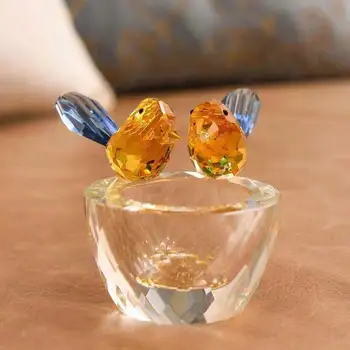 

Elegant Cute Crystal Birds Figurines Craft Love Glass Animal Ornament Crystal Animal Paperweight Home Table Decor Kid Gifts