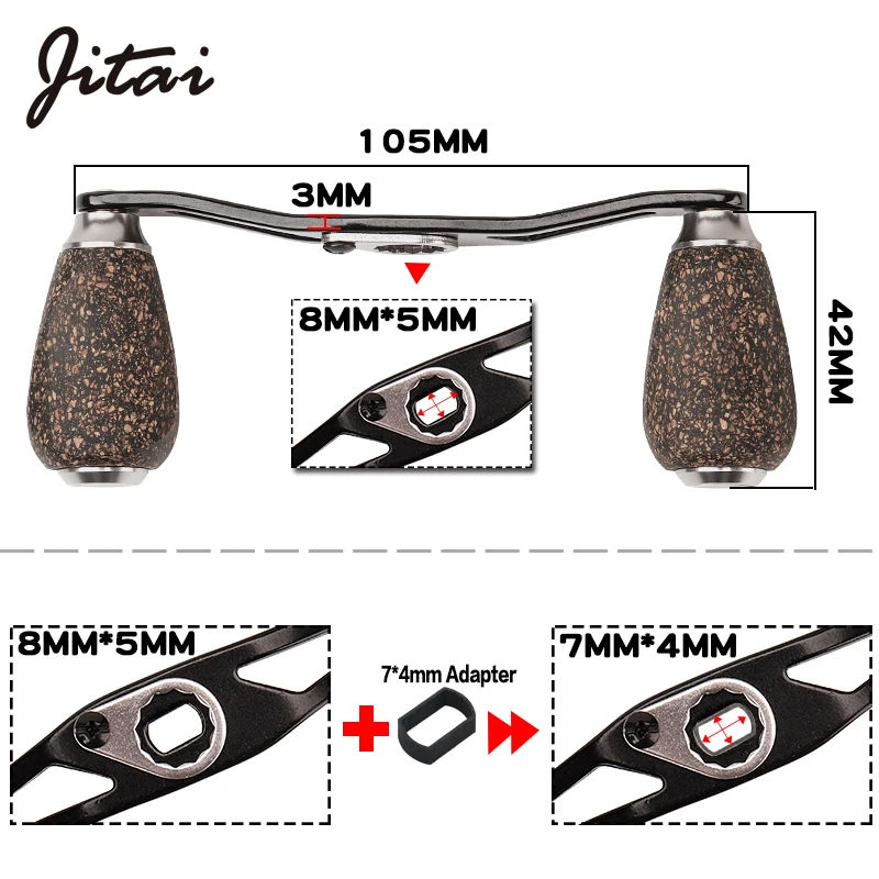 Ручка рыболовной катушки JITAI 8*5 мм 7*4 качественная деревянная ручка сделай сам для