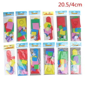 

12 Designs DIY 3D EVA Foam Craft Sticker Handmade Watch Clock Learning Kids Kindergarten Games New Toys