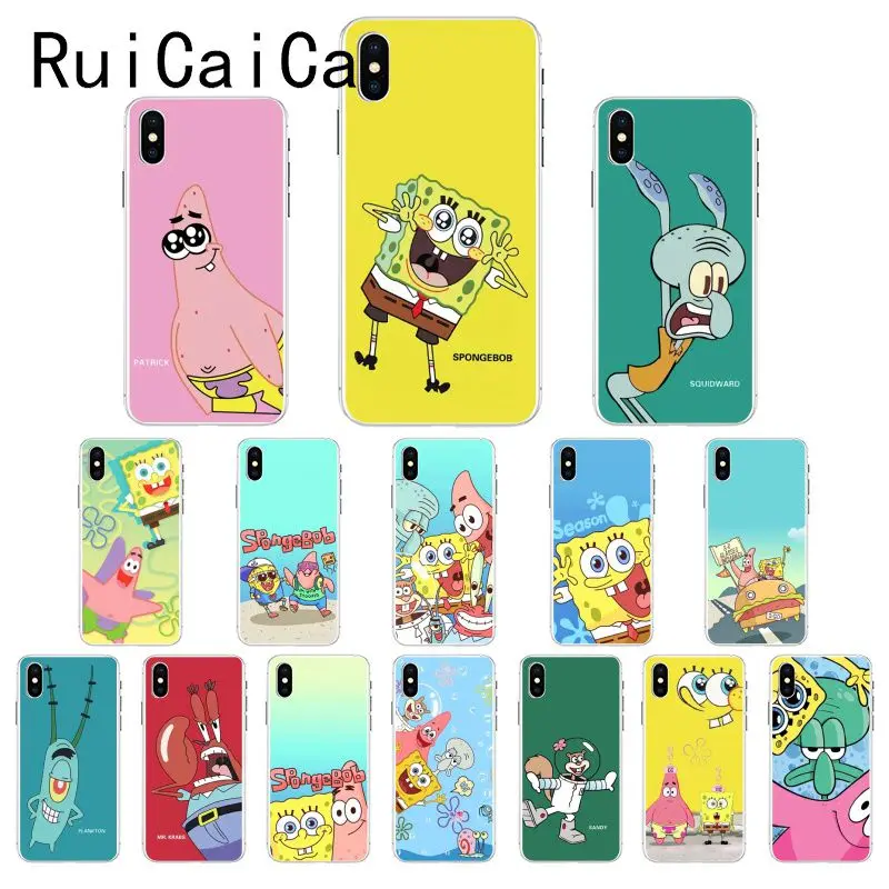 

Ruicaica SpongeBob SquarePants Patrick Star Coque Shell Phone Case Cover for iPhone X XS MAX 6 6s 7 7plus 8 8Plus 5 5S SE XR 10