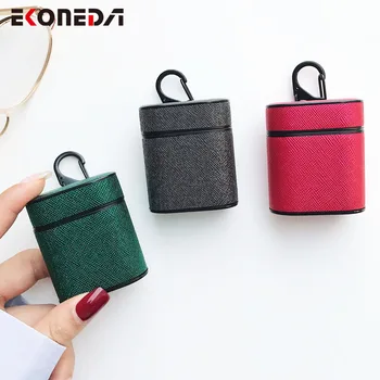 

EKONEDA Plain Leather Case For Airpods 2 Luxury Retro PU Protective Charging Case For Airpods Earphone Cover