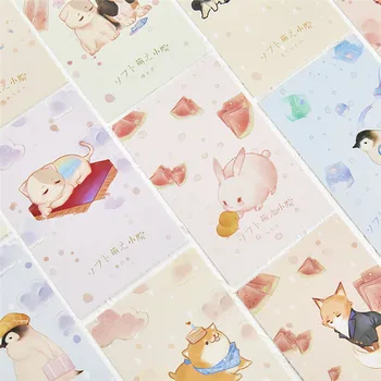 

30 Pcs/Set Cute Rabbit Dog Animal Courtyard Series Paper Postcard DIY Cartoon Greeting Cards Birthday Letter Gift Card