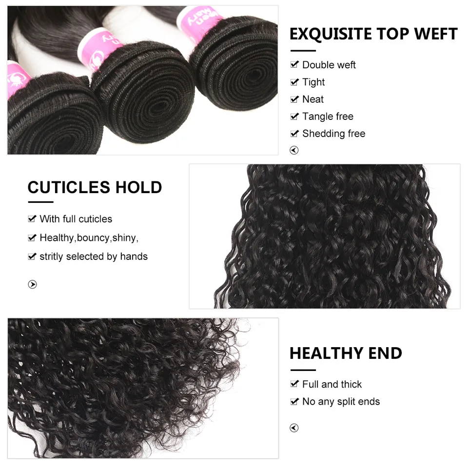 Water Wave Bundles with Frontal Closure 3 Bundles With Closure 13x4 Frontal With Bundle Brazilian Non-remy Hair weave Jazz Star