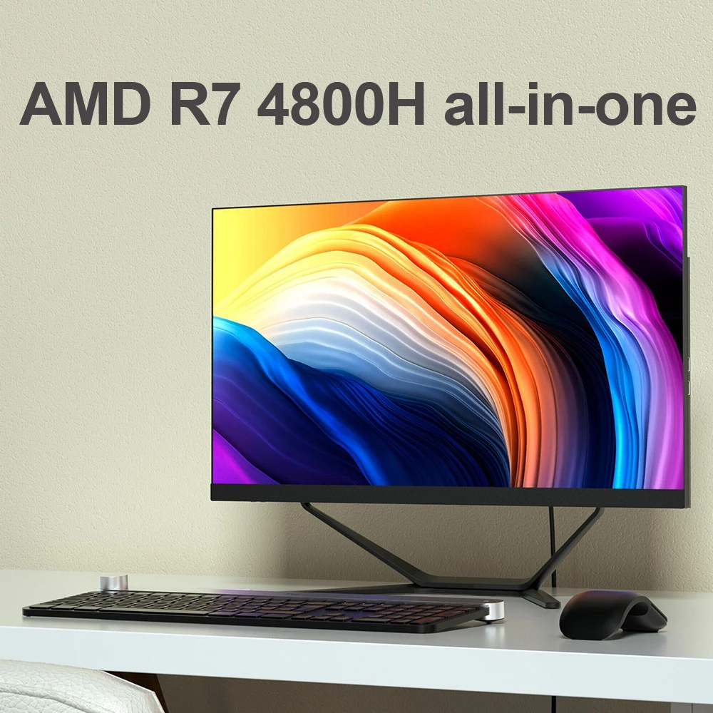 Компьютер Topton 23 8 дюйма все в одном ПК AMD Ryzen 7 4800H 2 * DDR4 M.2 NVMe SSD моноблок 99% sRGB IPS экран
