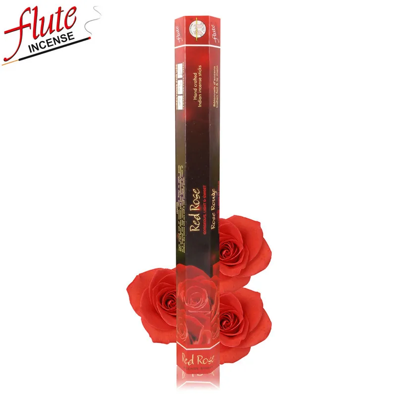 Red Rose Флейта 20 палочек/упаковка белая роза ароматическая специя ароматические палочки с сердечником край закручен вручную от индийского горения В чайном домике для медитации - Аромат: Red Rose