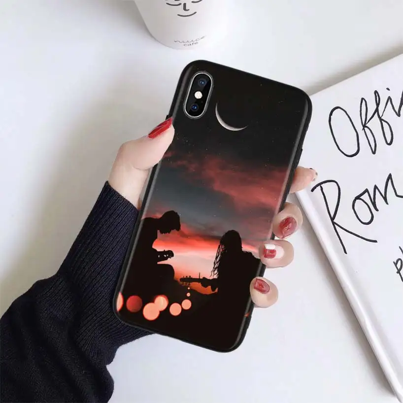 Чехол для фортепианной гитары для Apple iphone 11 Pro XR XS Max X 7 8 6 6S Plus 5 5S SE Черный силиконовый чехол для телефона
