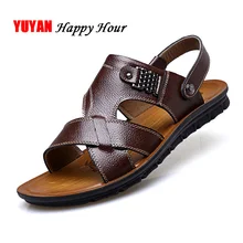 Летняя мужская обувь из натуральной кожи; коллекция года; мужские сандалии; Летняя обувь; пляжные сандалии на плоской подошве; Мужская обувь из коровьей кожи; A659