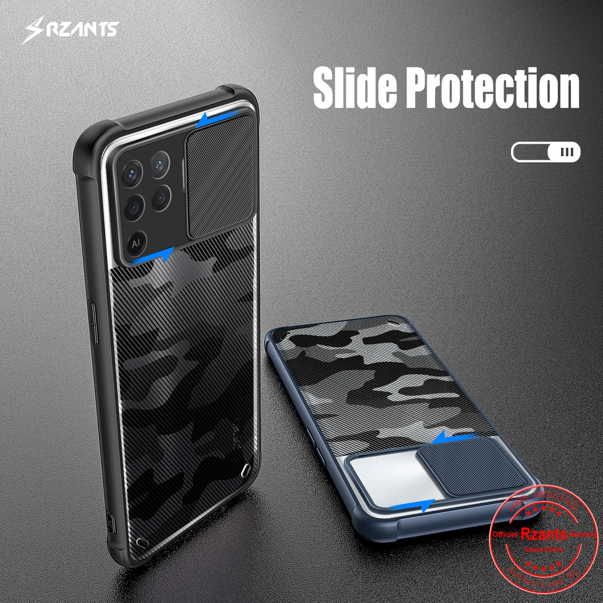 Rzants For OPPO A94 A93 F19 Pro Reno 5F  Reno 5 Lite  Phone Case Soft Camouflage Lens Slim Half Clear Phone Casing