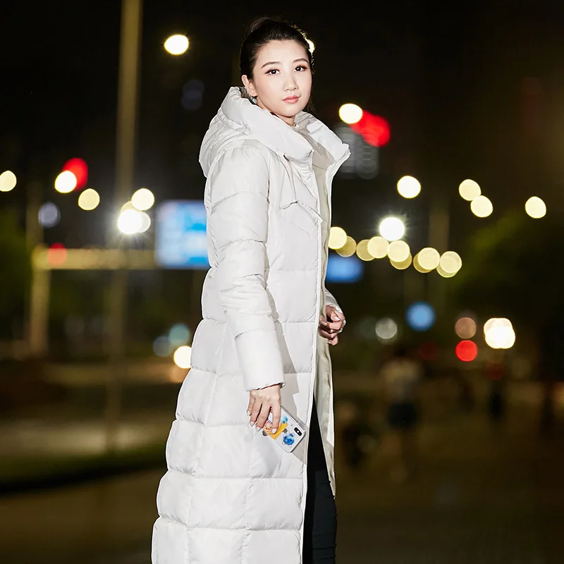 Slim Fashion Warm Women Coats And Jackets Long Hooded Solid Winter Padded Jacket Pockets Cotton Nice Parka Feminina