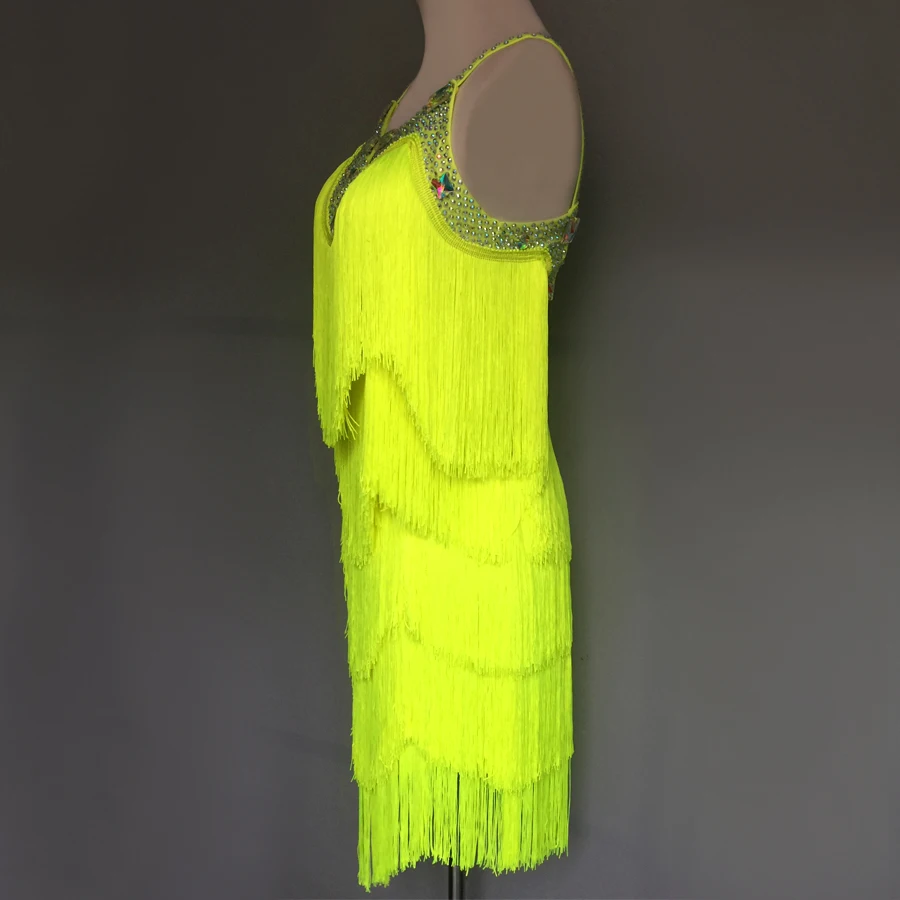 Latin Dance Dresses Women Rumba Cha-cha Samba Salsa Fringe Dress Adults Competition Performance Wear Kids Dresses For Girls