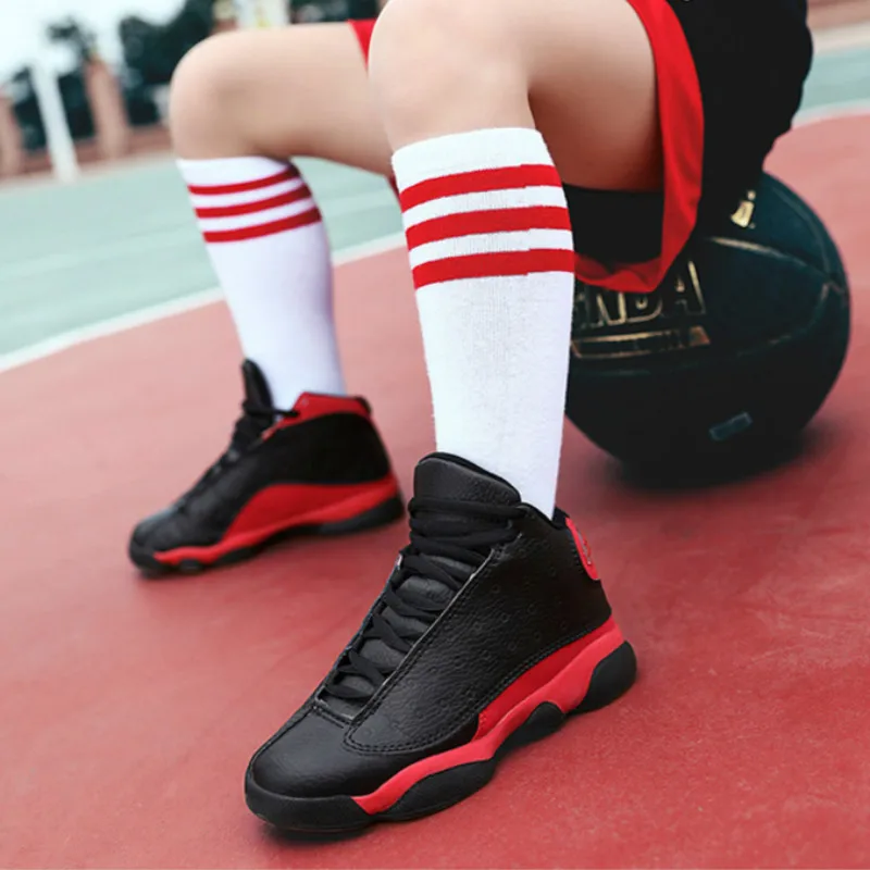 

Spring Autumn Children Men High-top Basketball Shoes Kids Boy Light Sneakers Anti-skid Breathable Outdoor Jordan Sports Shoes