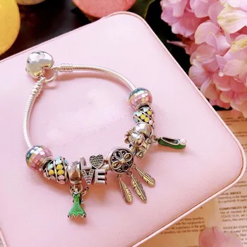 

High Quality Store 1:1 100% 925 Silver Heart Esterline Leap Decorated Free Grid Pulse