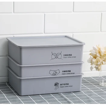 

Underwear storage box compartment underwear bra socks finishing box drawer type plastic classification locker box three-piece se