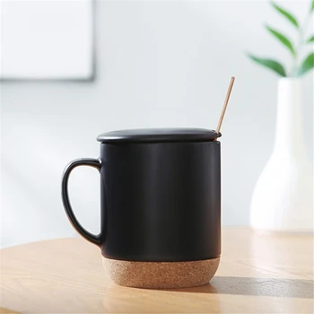

Creative Ceramic Mug Birthday Gift Couple With Lid And Spoon Coffee Cup