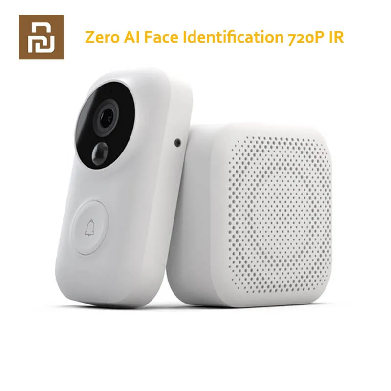 YouPin Zero AI Распознавание лиц ИК Ночное Видение 720P видео дверной звонок комплект