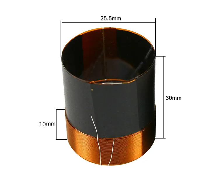 25,5 мм НЧ-динамик звуковая катушка 4ohm 25 Core Белый Черный Алюминий запчасти для ремонта динамика для 4-10 дюймов динамик 2 шт