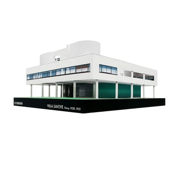 

3D puzzle paper building model toy world's great architecture France Paris Poissy The Villa Savoye house build hand work
