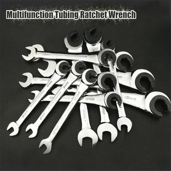 

Automotive Tools Car Hand-held Disassembly Tool 8-19 Mm Tubing Ratchet Combination Wrenches Gears Ring Wrench Car Repair Tools