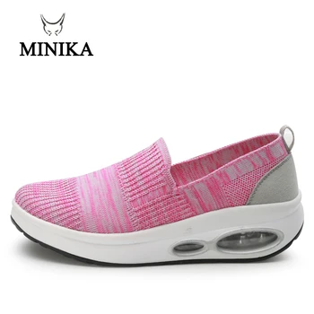 2019 Minika Women Sport Light Up Swing Shoes Wedges Platform zapatos mujer trainers New Air