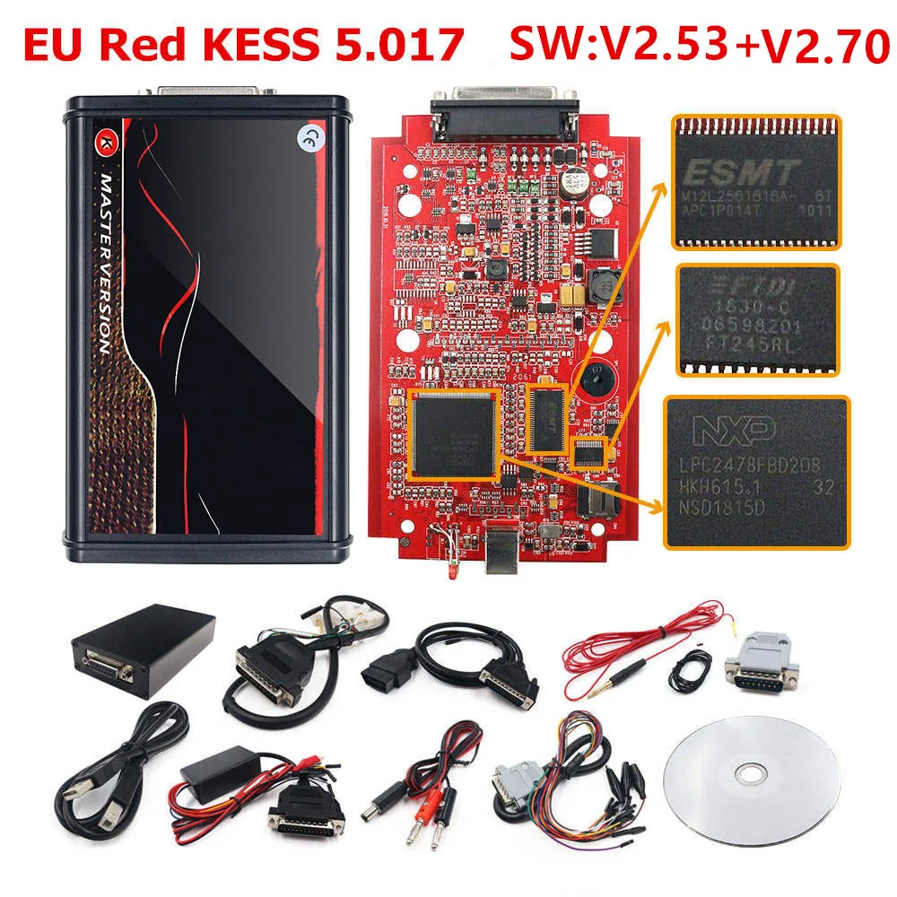 Комплект для чип-тюнинга Red PCB KESS KTAG Kess 5 017 2 8/2 47 Obd2 Manager Ktag 7 020 25 Master сканер