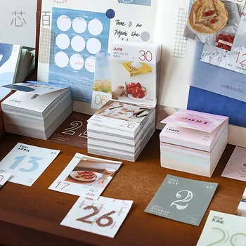 

365 Sheets Morandi Color Material Paper Decor Schedule Planner DIY Journal Memo Pad School Office Decor 2021Mini Calendar Memo