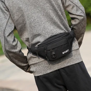 

Belt Bags Men Waist Bags 2020 Spring Trendy Simple Moto Style Black Blue Solid Large Capacity Para Teenagers Waterproof Bolsas