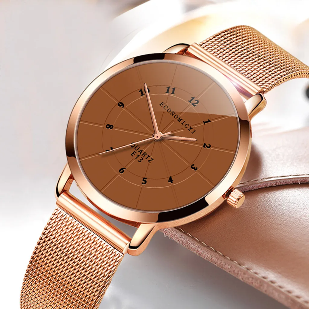 Часы женские кварцевые с тонким циферблатом роскошные повседневные модные