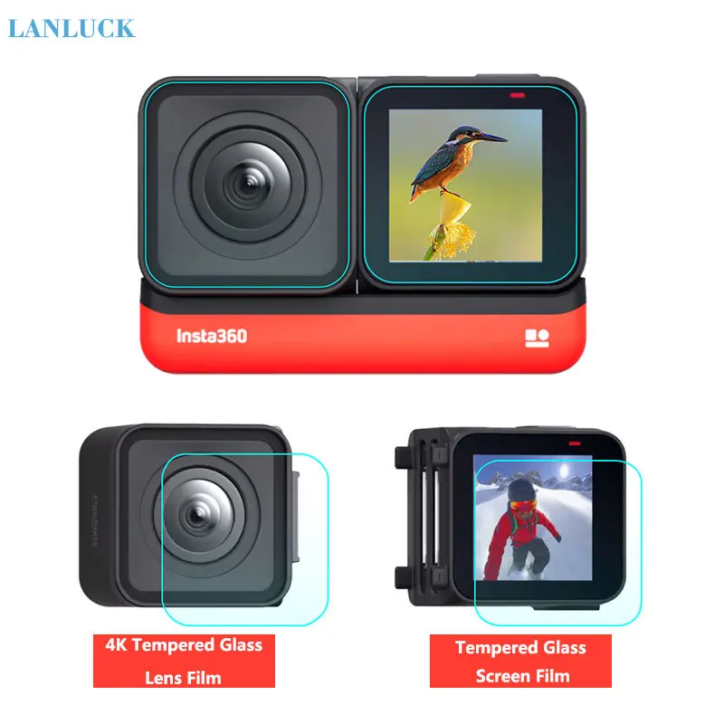 

4K Tempered Glass Protective Film For Insta360 ONE R Twin Edtion Screen Lens Films Protector Action Camera Accessories