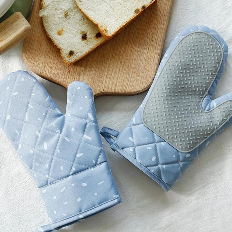 1Pair Microwave Oven Glove Thickening Heat Insulation Kitchen High Temperature Resistance Mitten Canvas