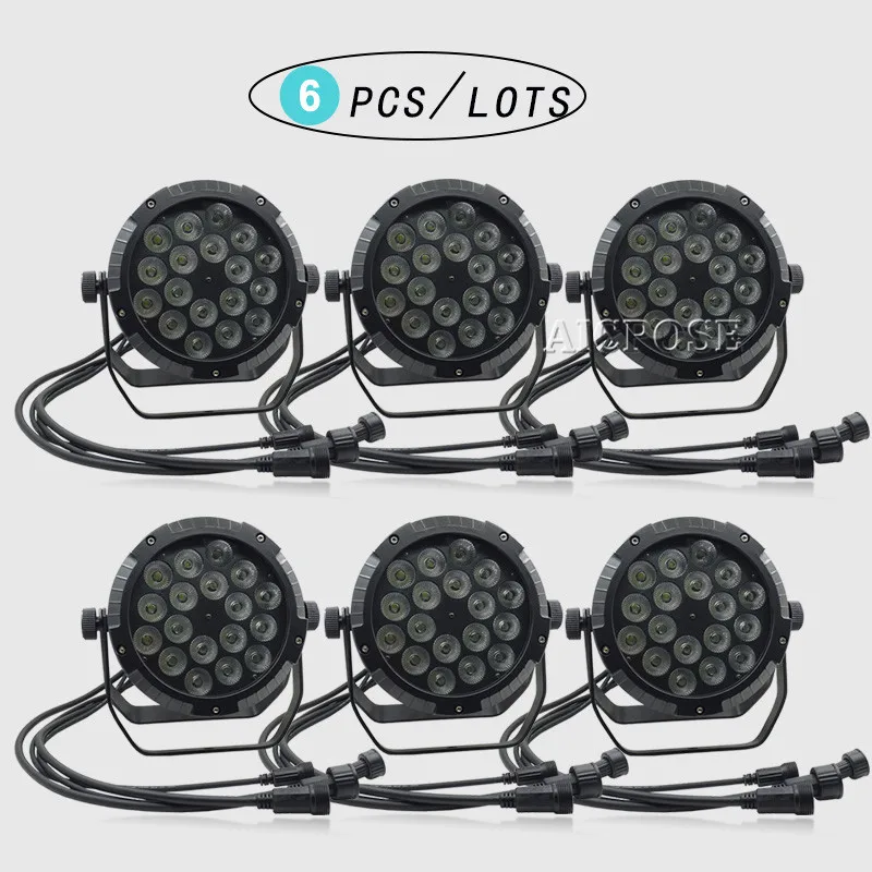 6 шт./лот IP65 Водонепроницаемый Led Par Светильник 18x12 Вт RGBW UV 4в1 5в1 6в1 Напольный