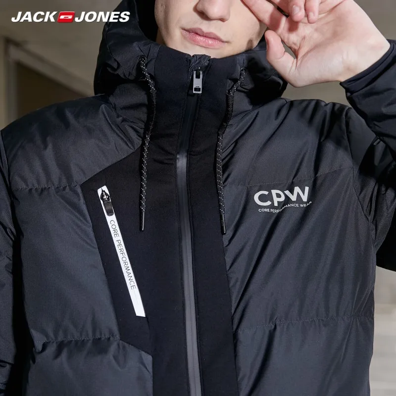 low cost  JackJones Men's sporty Hooded Stand-up Collar Down Jacket fashion parka short Coat 219312524