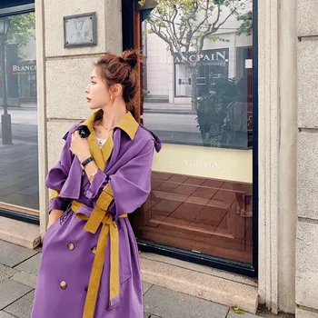 

2020 New Autumn Fashion Women Trench OutdoorClassic double breasted Pea Coats Jacket M558