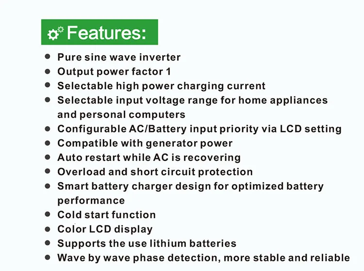 FSD-C4 Pure Sine Wave Inverter 1000W DC to AC color LCD display